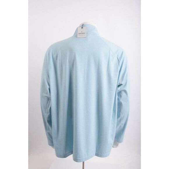 UNTUCKit Mens Loxton Shirt Top 1/4 Zip XXXL 3XL Blue Long Sleeve NWT - Picture 5 of 6